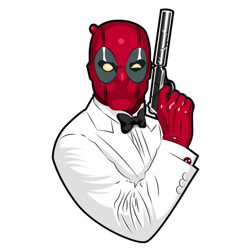 here is a Deadpool James Bond Sticker from the Deadpool collection for sticker mania