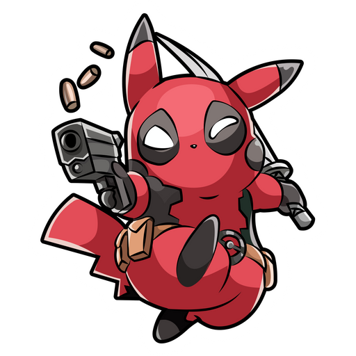 here is a Deadpool Pikachu Sticker from the Deadpool collection for sticker mania