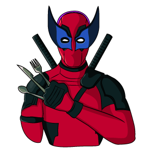 cool and cute Deadpool Wolverine Sticker for stickermania