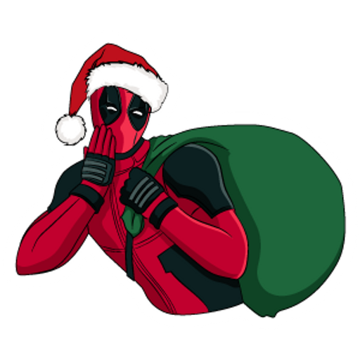 Santa Deadpool Sticker