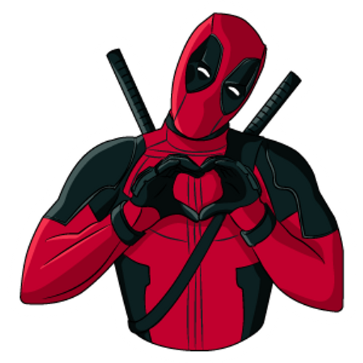 here is a Deadpool Heart Hands from the Deadpool collection for sticker mania