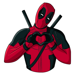 cool and cute Deadpool Heart Hands for stickermania