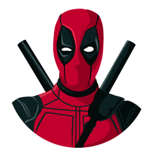 here is a Deadpool in the White Circle Sticker from the Deadpool collection for sticker mania