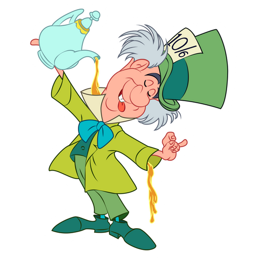 here is a Alice in Wonderland Mad Hatter Sticker from the Disney Cartoons collection for sticker mania