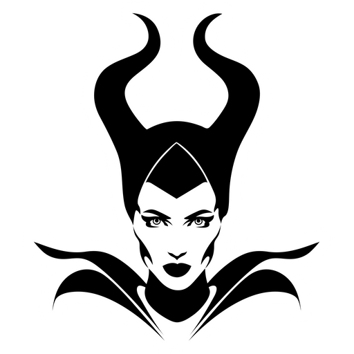 here is a Black and White Maleficent Sticker from the Disney Cartoons collection for sticker mania