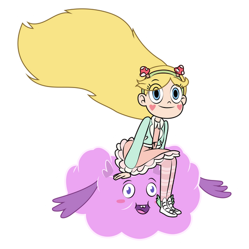 here is a Star Butterfly on Cloudy Sticker from the Star vs. the Forces of Evil collection for sticker mania