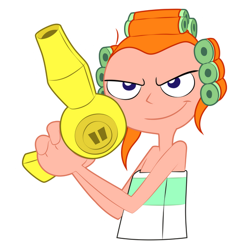 here is a Candace Flynn with a Hairdryer Sticker from the Disney Cartoons collection for sticker mania