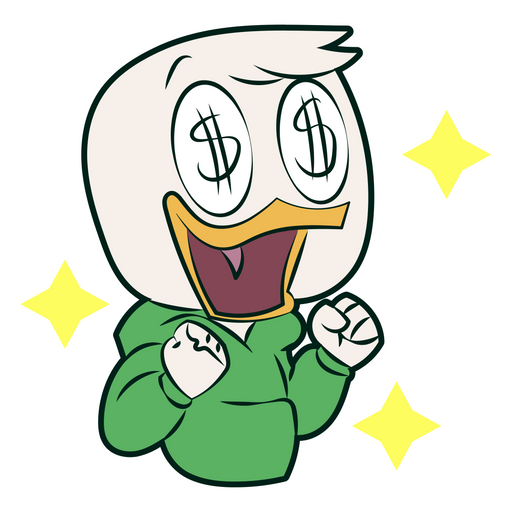 here is a Ducktales Louie Duck Money Sticker from the Disney Cartoons collection for sticker mania