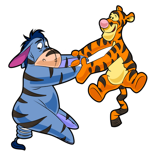 here is a Winnie The Pooh Eeyore and Tigger Bouncing Sticker from the Disney Cartoons collection for sticker mania