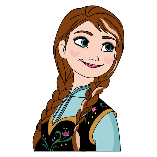 here is a Frozen Anna of Arendelle Smiles Sticker from the Disney Cartoons collection for sticker mania