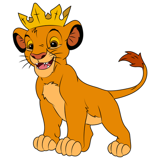here is a The Lion King Simba King Sticker from the Disney Cartoons collection for sticker mania