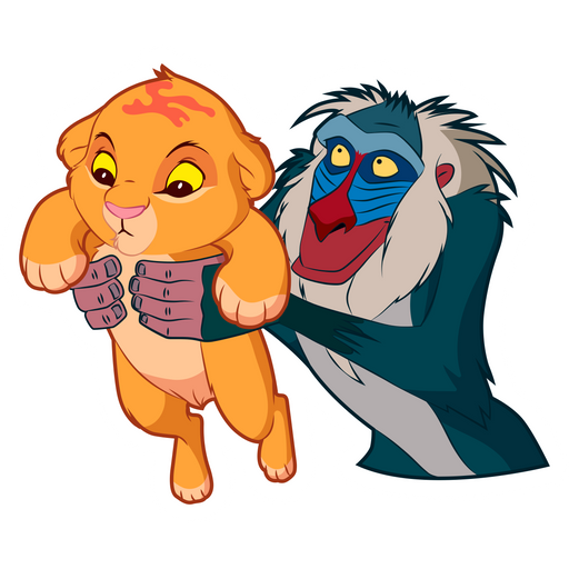The Lion King Simba and Rafiki Sticker