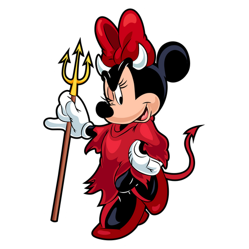 Halloween Devil Minnie Mouse Sticker - Sticker Mania