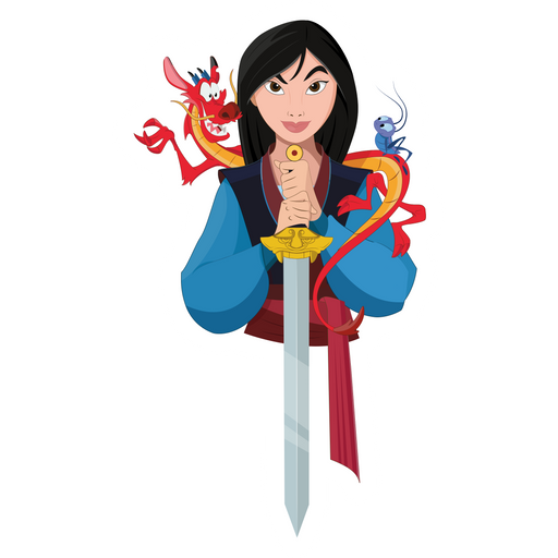 here is a Fa Mulan with a Sword Sticker from the Disney Cartoons collection for sticker mania