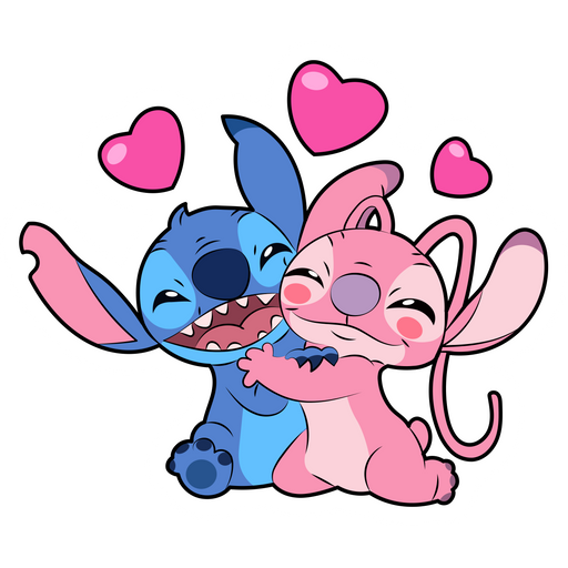 here is a Stitch with Angel Love Sticker from the Disney Cartoons collection for sticker mania