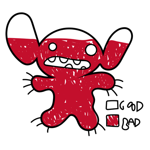 here is a Stitch Good or Bad Sticker from the Disney Cartoons collection for sticker mania