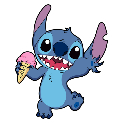 here is a Stitch with Ice Cream Sticker from the Lilo & Stitch collection for sticker mania