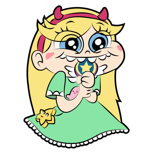 here is a Star Butterfly Happy Sticker from the Star vs. the Forces of Evil collection for sticker mania