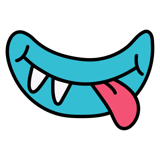 here is a Blue Monster Smile Face Decoration Sticker from the Face Decorations collection for sticker mania