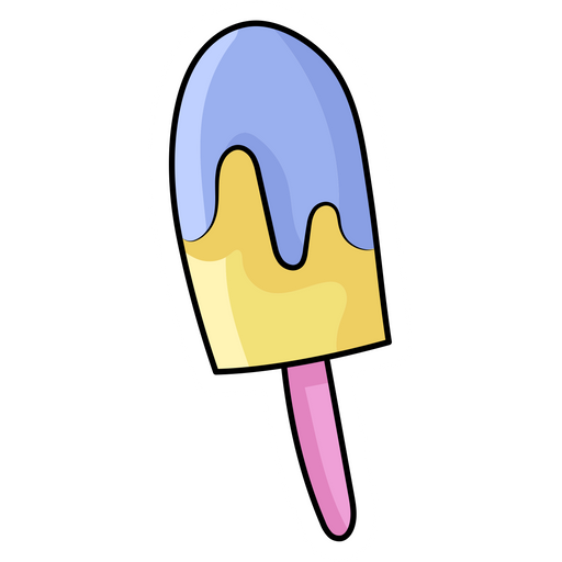 Blue Yellow Ice Cream Sticker