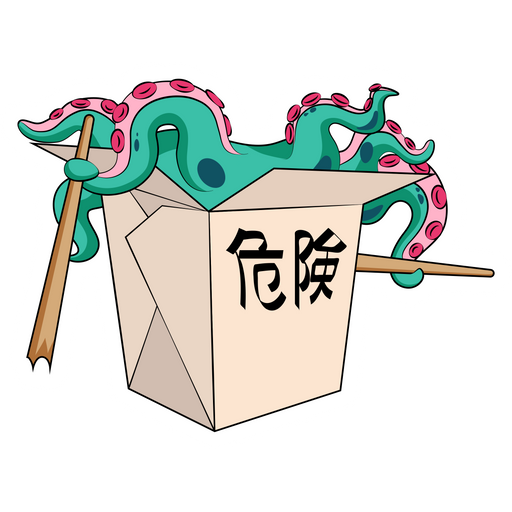 here is a Chinese Noodles Octopus Sticker from the Food and Beverages collection for sticker mania