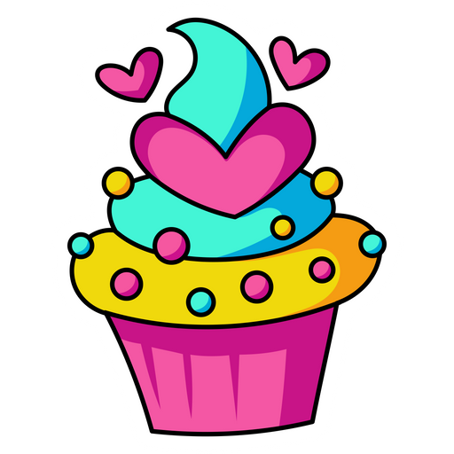 Colorful Cupcake Sticker