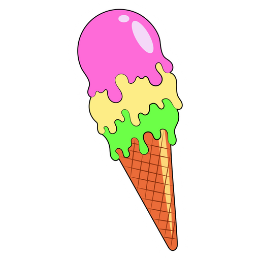 Colorful Ice Cream Sticker - Sticker Mania