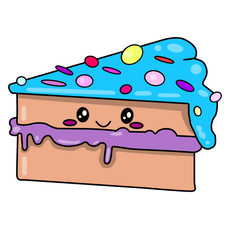 Cute Cake with Blue Topping Sticker