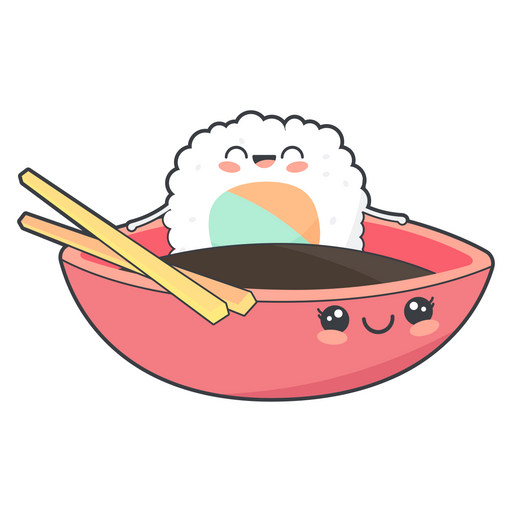 here is a Cute Sushi and Soy Sause Sticker from the Cute collection for sticker mania