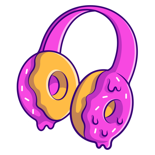 here is a Donut Headphone Sticker from the Food and Beverages collection for sticker mania