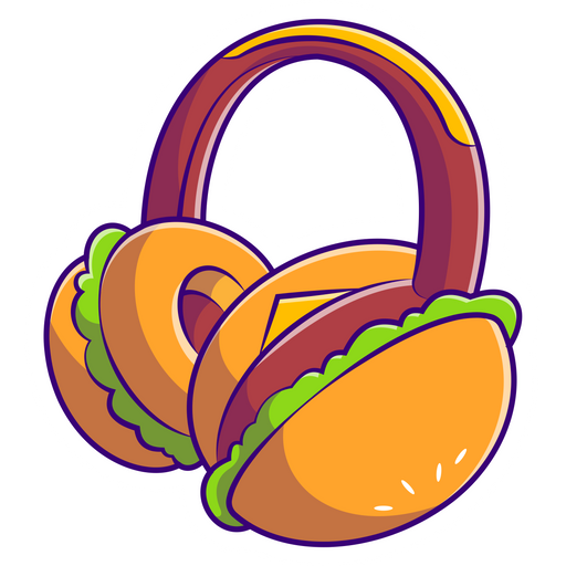 here is a Headphones Burgers Sticker from the Food and Beverages collection for sticker mania