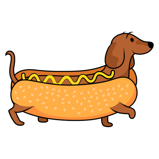 here is a Hot Dog Dachshund Sticker from the Food and Beverages collection for sticker mania