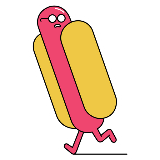 Spectacled Hot Dog Sticker