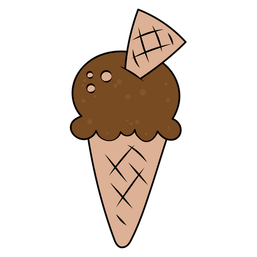 Chocolate Ice Cream with Waffle Sticker