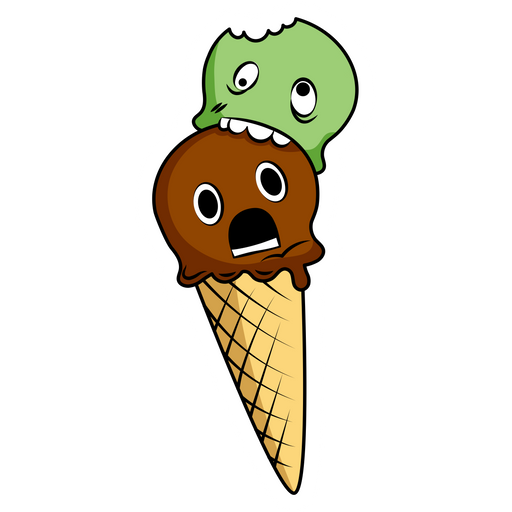 here is a Ice Cream Zombie Sticker from the Food and Beverages collection for sticker mania