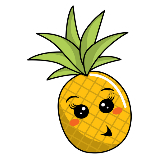 here is a Kawaii Pineapple Sticker from the Food and Beverages collection for sticker mania