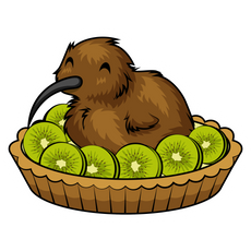 Kiwi Pie with Bird Sticker