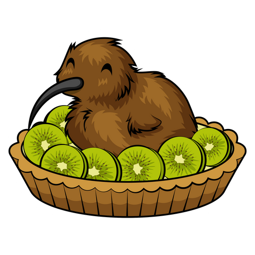 Kiwi Pie with Bird Sticker