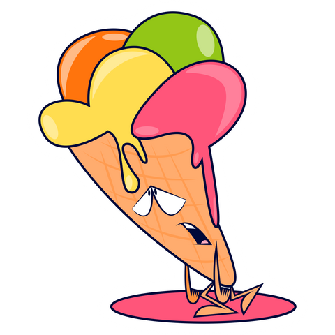 Melting Ice Cream Sticker - Sticker Mania