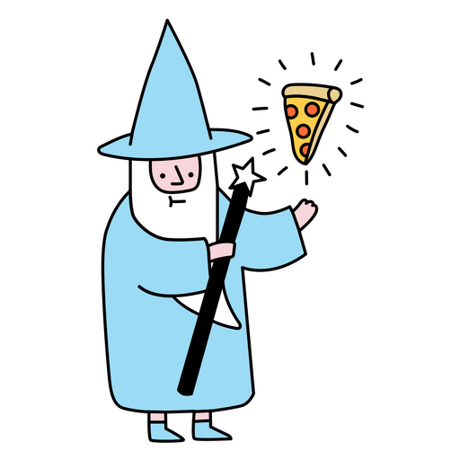 here is a Pizza Wizzard Sticker from the Food and Beverages collection for sticker mania