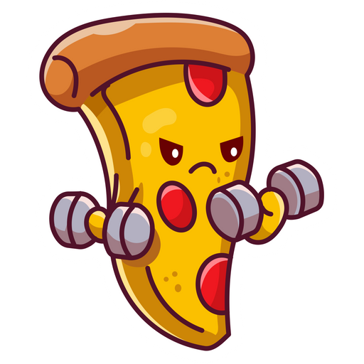 here is a Pizza Workout Sticker from the Food and Beverages collection for sticker mania