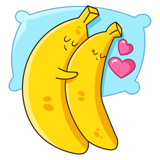 here is a Sleeping Banana Couple Sticker from the Cute collection for sticker mania