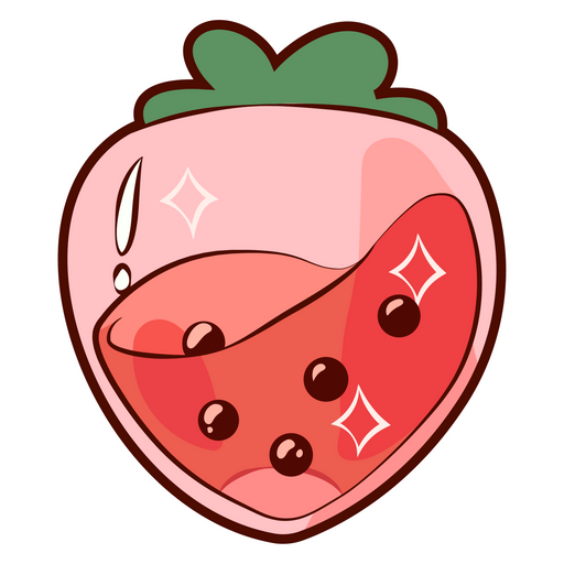Strawberry Jar with Juice Sticker