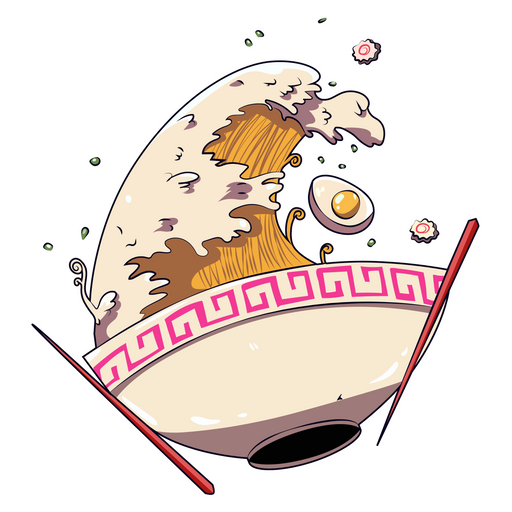 here is a Great Ramen Wave Sticker from the Food and Beverages collection for sticker mania