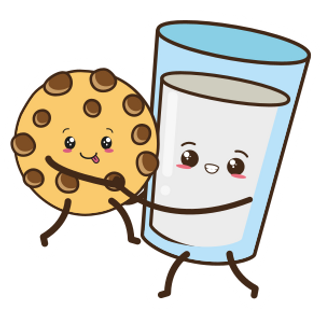 Cute Milk and Cookie Sticker - Sticker Mania