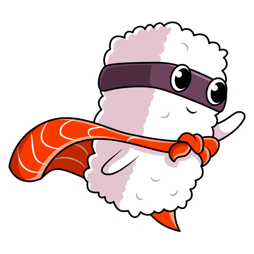here is a Sushi Hero Sticker from the Food and Beverages collection for sticker mania
