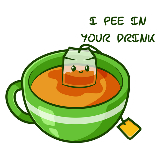 here is a Tea I Pee in Your Drink Sticker from the Food and Beverages collection for sticker mania