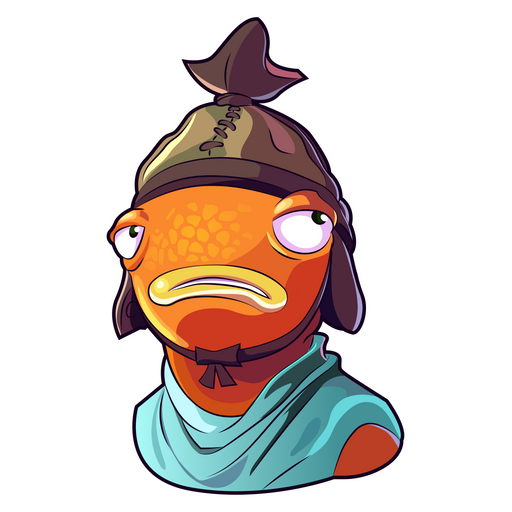 here is a Fortnite Sad Fishstick Skin Sticker from the Fortnite collection for sticker mania
