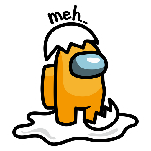 here is a Among Us Gudetama Meh Sticker from the Among Us collection for sticker mania