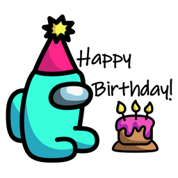 Among Us Happy Birthday Sticker - Sticker Mania